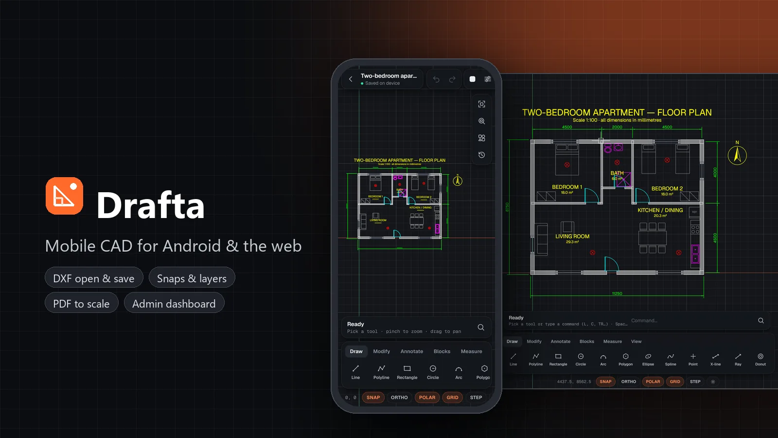 Drafta — Mobile CAD App for Android and the Web